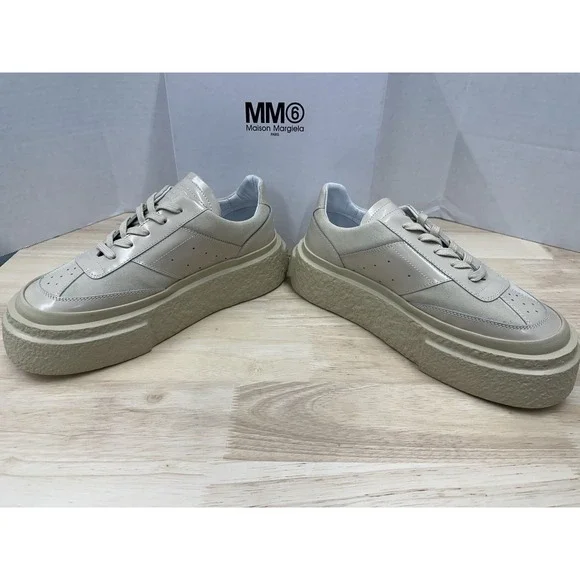 Maison Margiela MM6 Women's 39 US 9 Chunky Gambetta Sneakers Beige Shoes - Picture 8 of 10